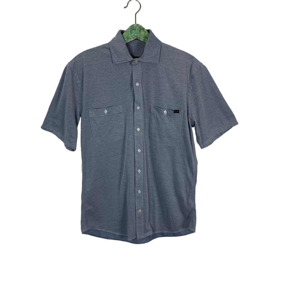 Alton Lane Men‎ Small Short Sleeve Shirt Blue Slim Fit Casual Work
